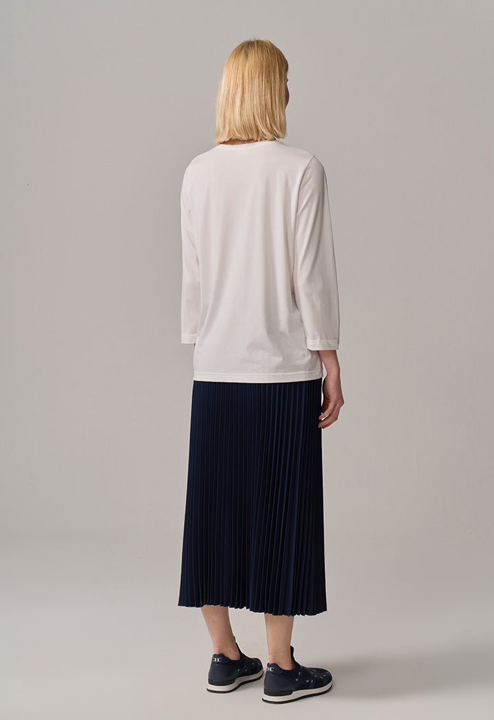 Choice Solid Crystal Embellished Monogram T-Shirt Off White