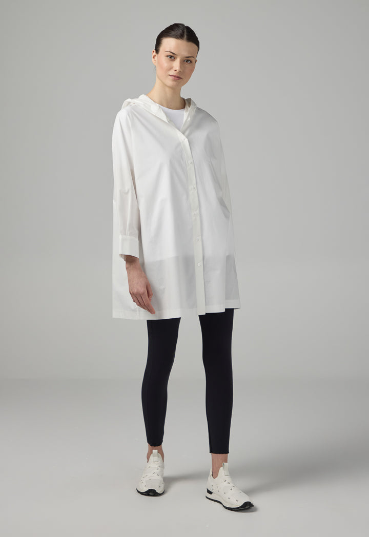 Choice Solid Long Sleeve Monogram Light Jacket  Off White