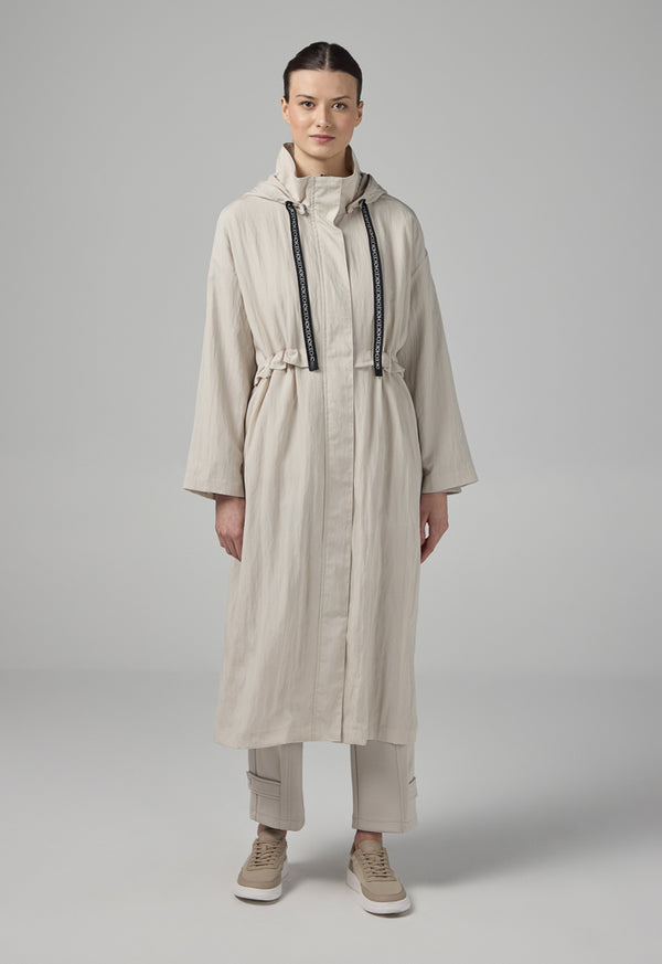 Choice Solid Long Sleeve Midi Coat Grey