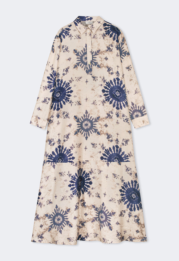 Choice Printed Long Sleeve Dress Multi Color