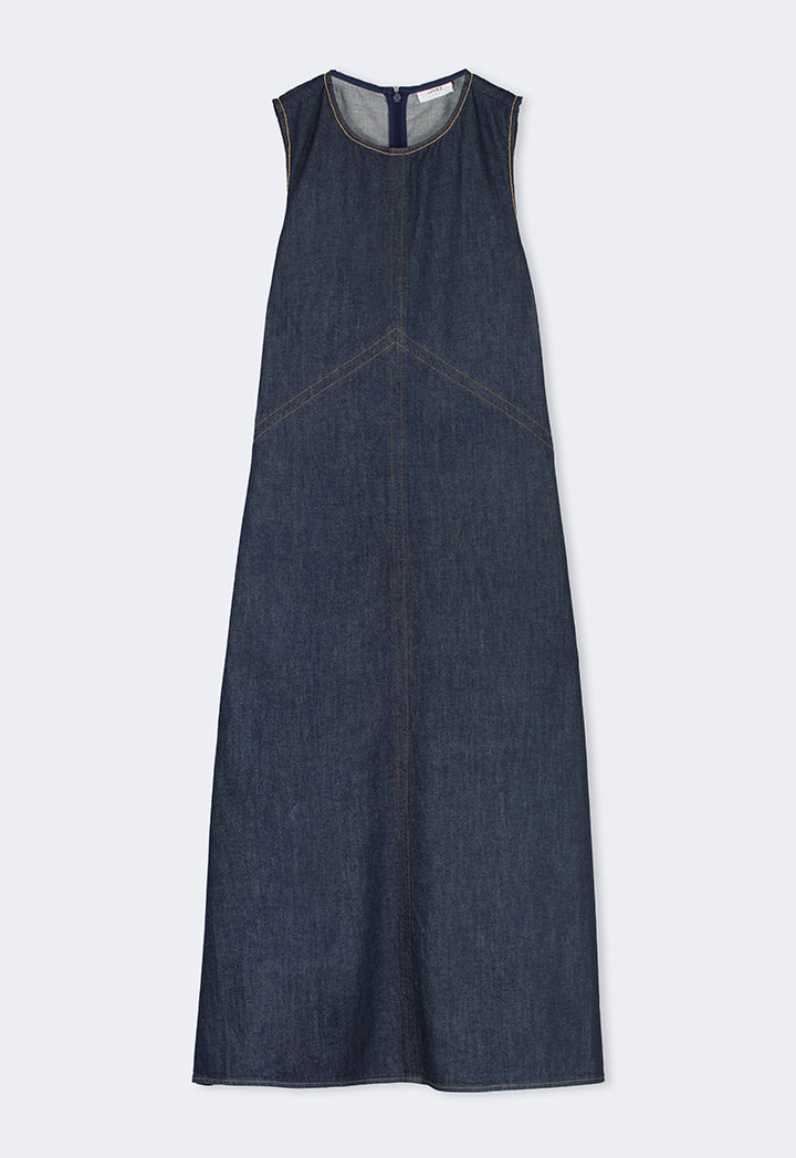 Choice Sleeveless Denim Midi Dress Denim Blue