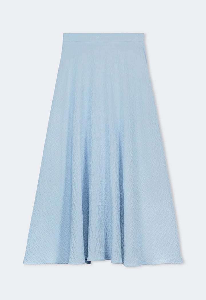 Choice Solid Flared Maxi Skirt Blue