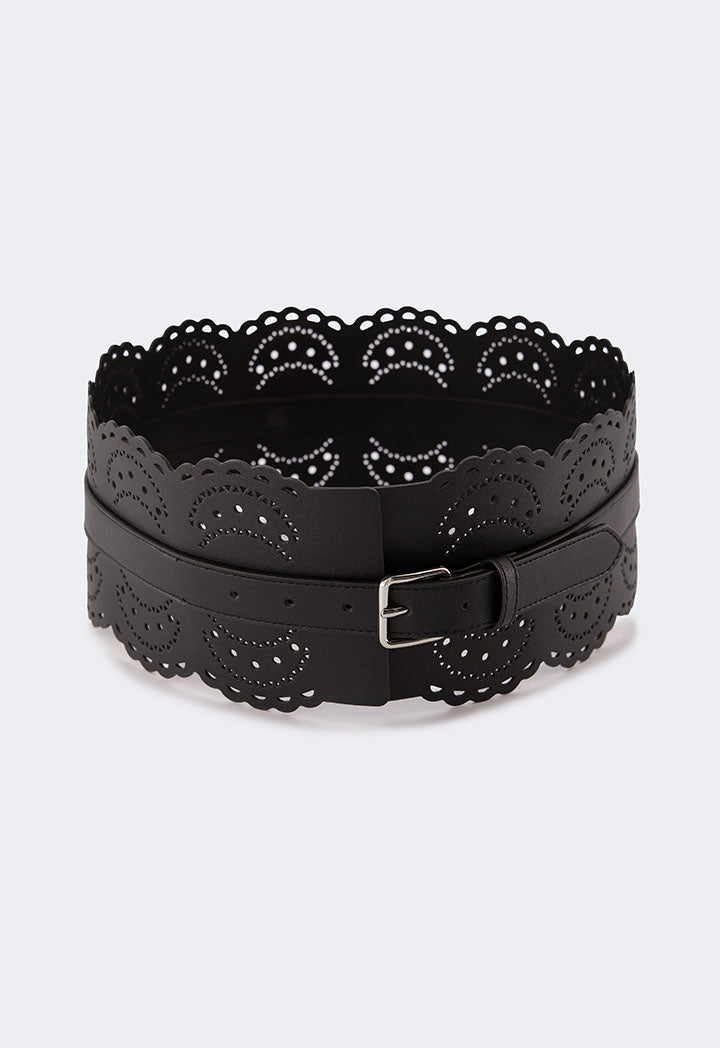 Choice Lace Pu Leather Belt Black