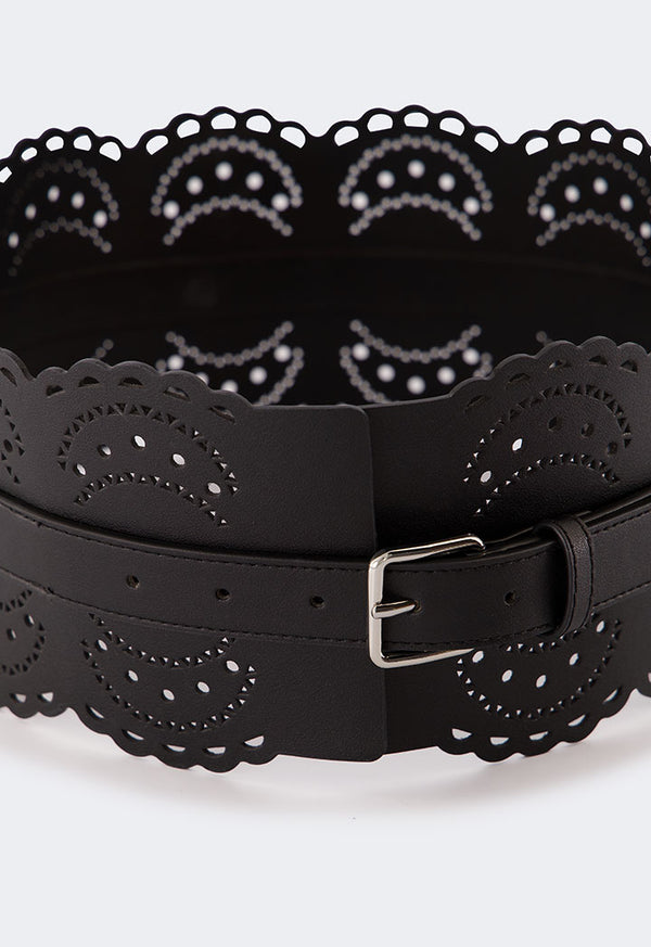 Choice Lace Pu Leather Belt Black