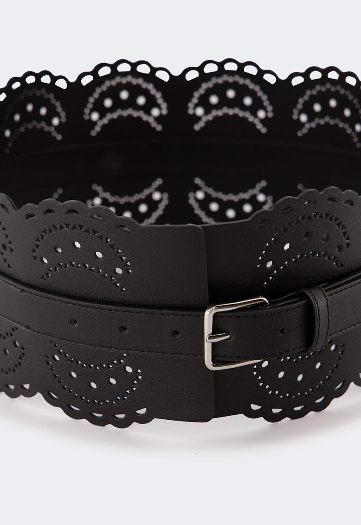 Choice Lace Pu Leather Belt Black