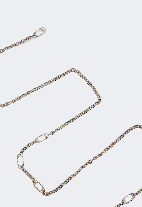 Choice Metallic Chains Monogram Belt Silver