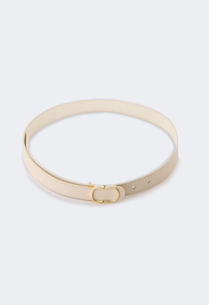 Choice Iconic Monogram Buckle Belt Light Beige