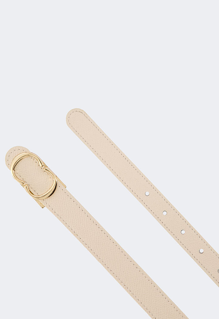 Choice Iconic Monogram Buckle Belt Light Beige
