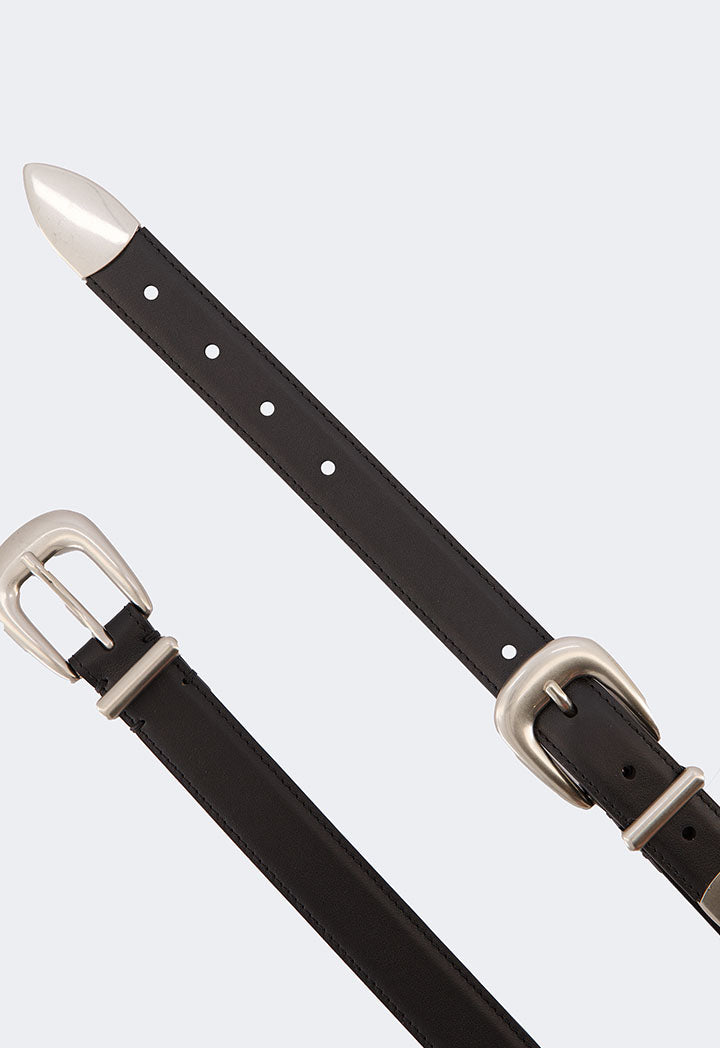 Choice Pu Leather Metallic Belt Black