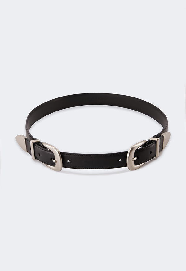 Choice Pu Leather Metallic Belt Black