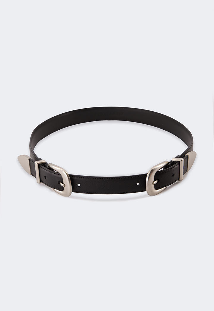 Choice Pu Leather Metallic Belt Black