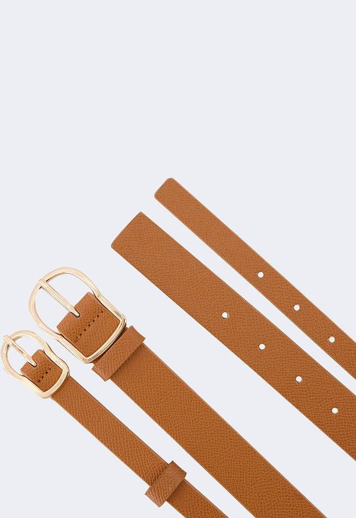Choice Double Strap Belt Brown