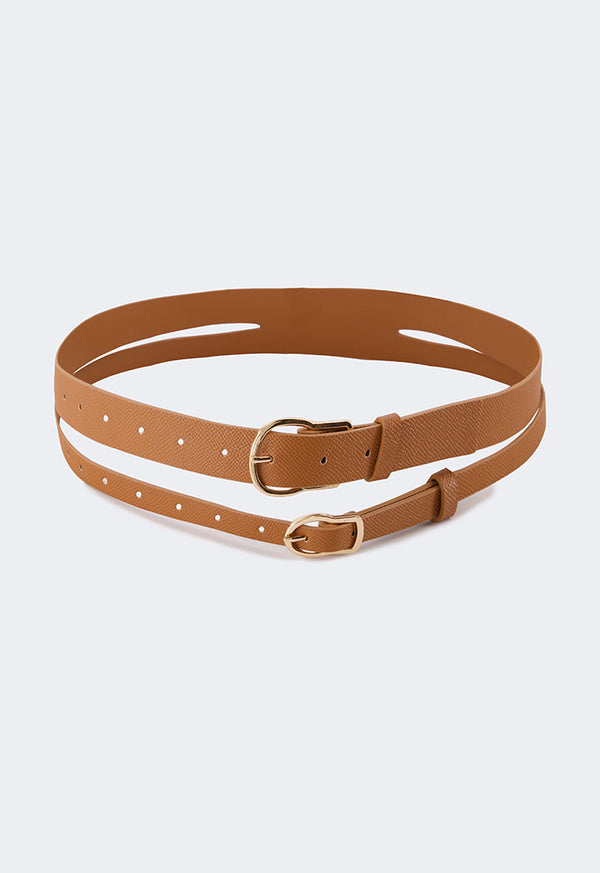 Choice Double Strap Belt Brown