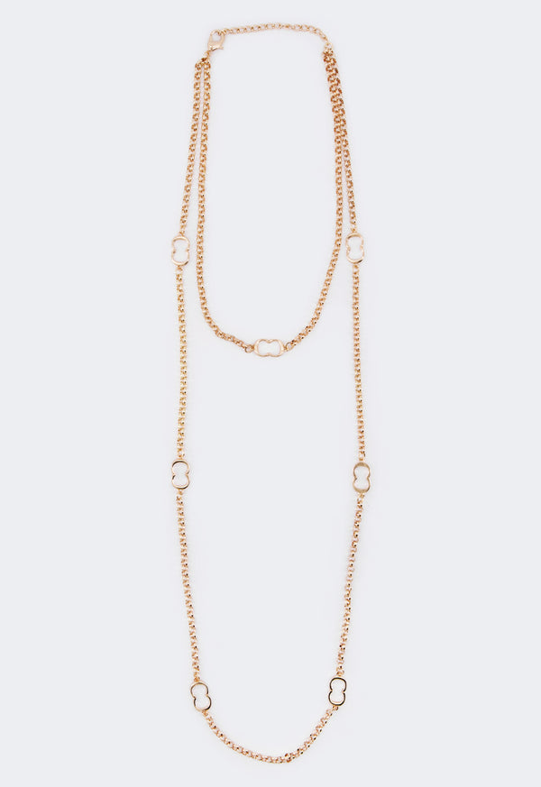 Choice Long Monogram Necklace Gold