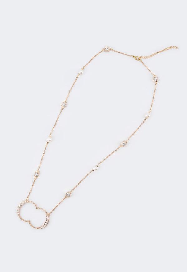 Choice Crystal Monogram Necklace Gold