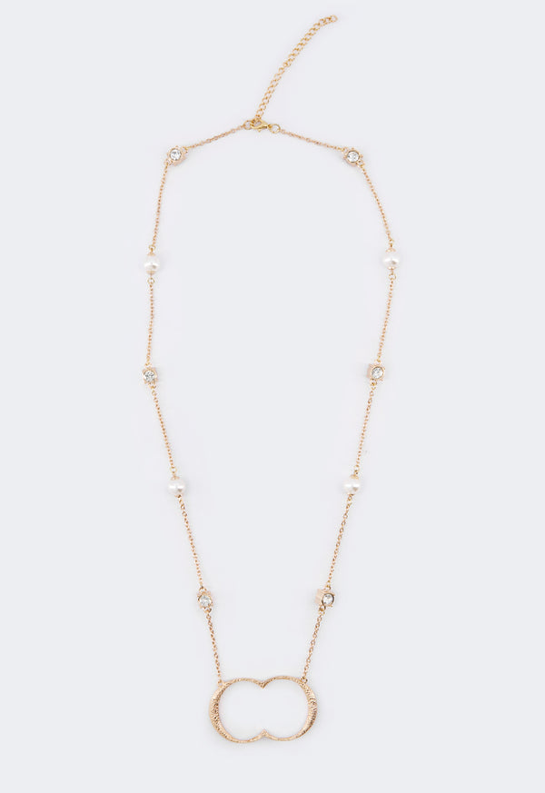 Choice Crystal Monogram Necklace Gold