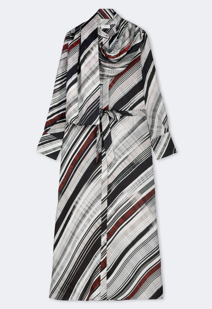 Choice Multicolor Dress With Detachable Scarf Multi Color