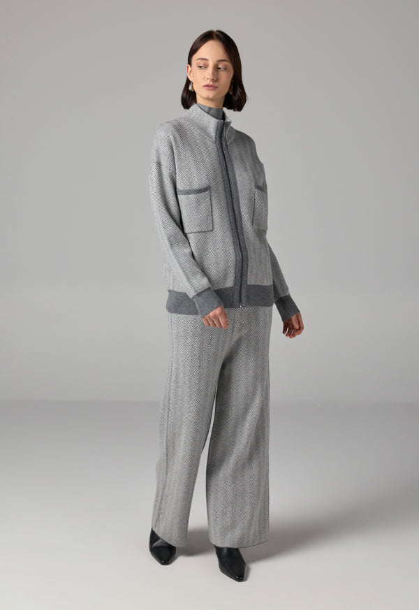 Choice Drop Shoulder Full Zip Jacket Grey