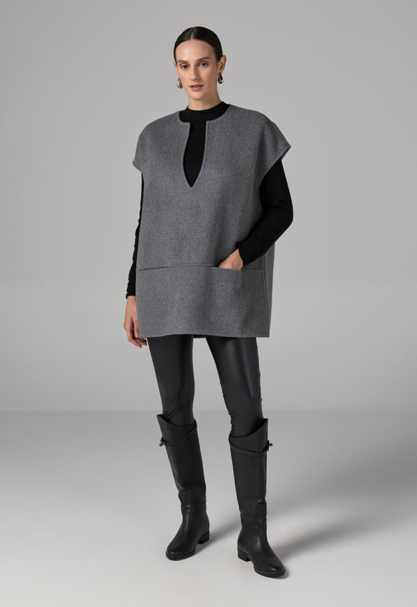 Choice Sleeveless Wool Handmade Sweater Vest Grey