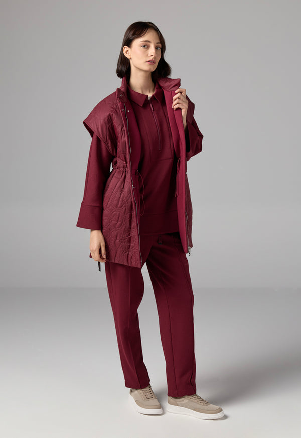 Choice Solid Quilted Sleeveless Gilet Burgundy