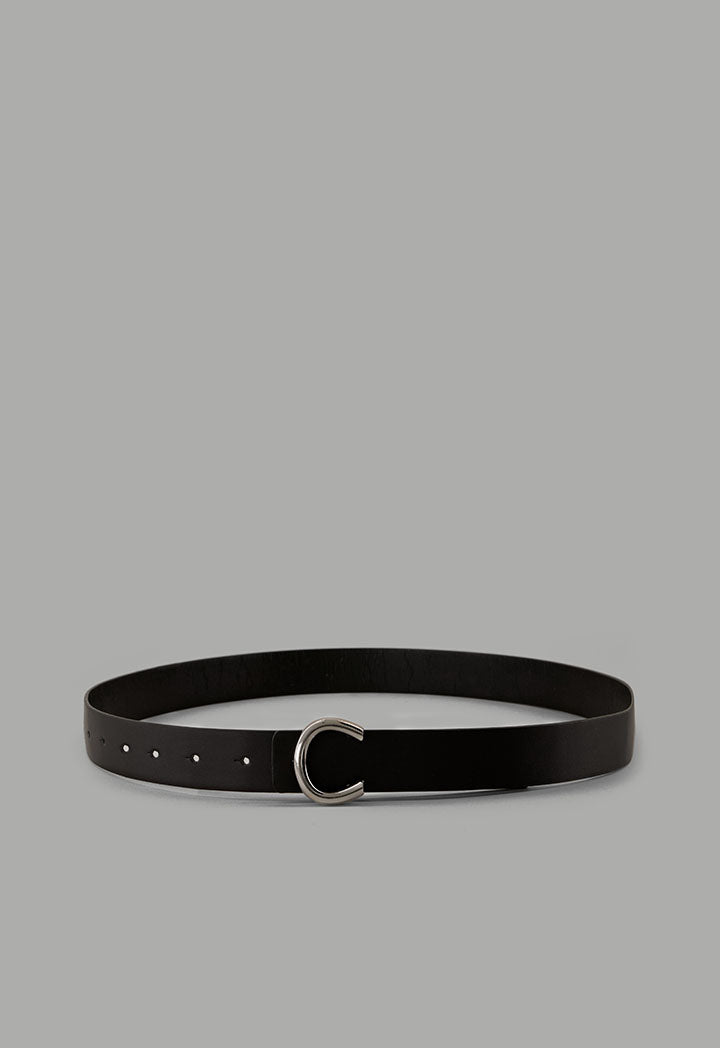 Choice Solid Horseshoe Belt Black
