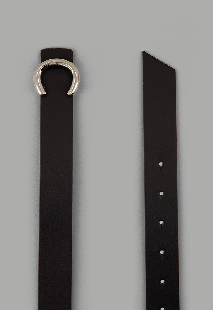 Choice Solid Horseshoe Belt Black