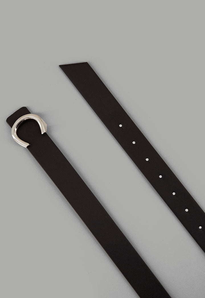 Choice Solid Horseshoe Belt Black