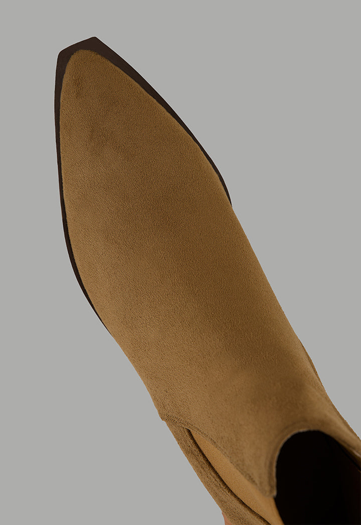 Choice Suede Heeled Boots Camel