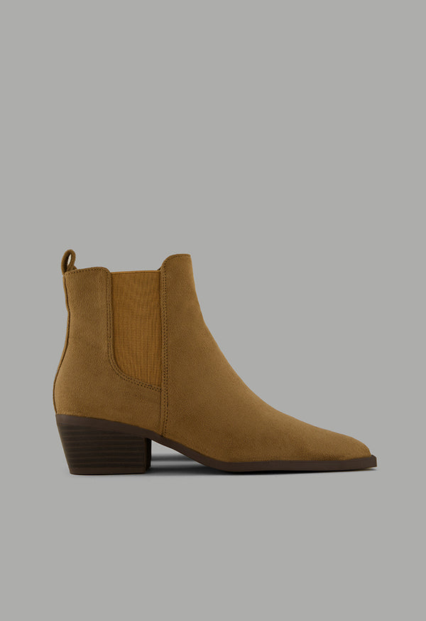 Choice Suede Heeled Boots Camel