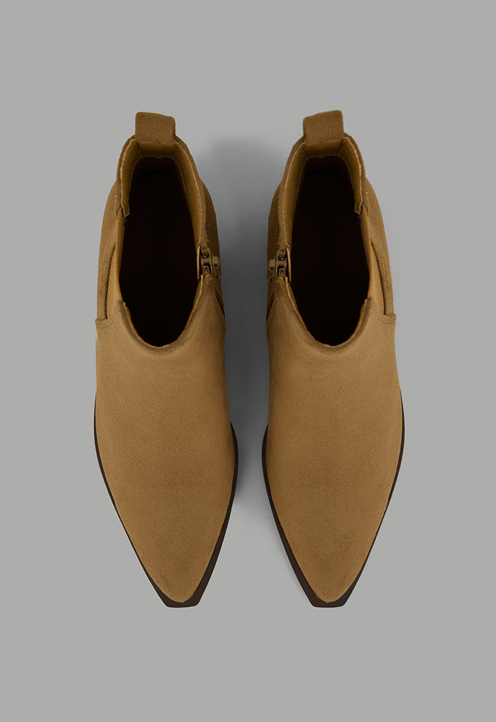 Choice Suede Heeled Boots Camel