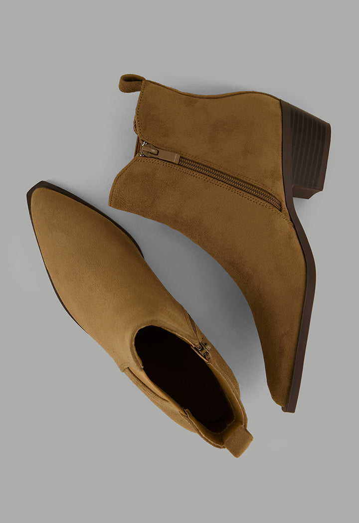 Choice Suede Heeled Boots Camel