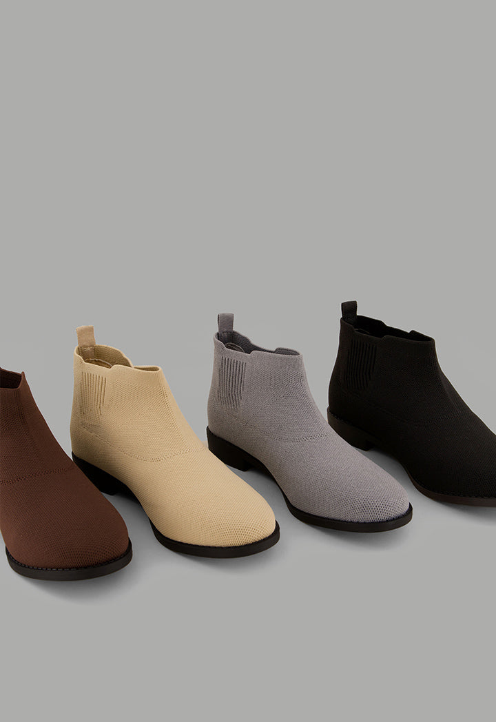 Choice Lace Less Flat Boots Brown