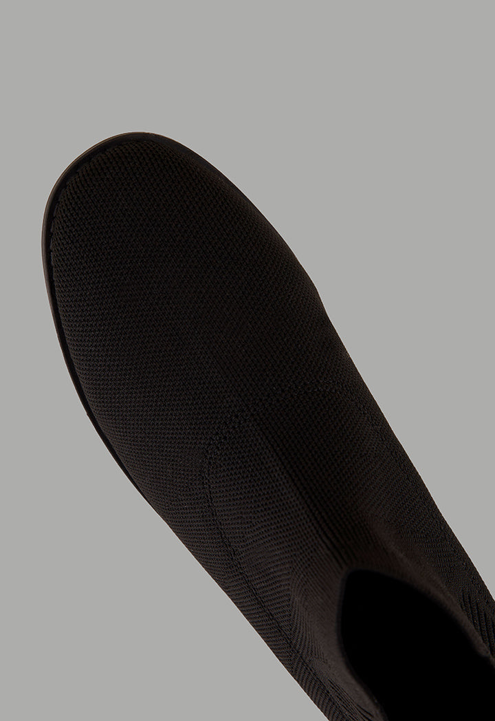 Choice Lace Less Flat Boots Black