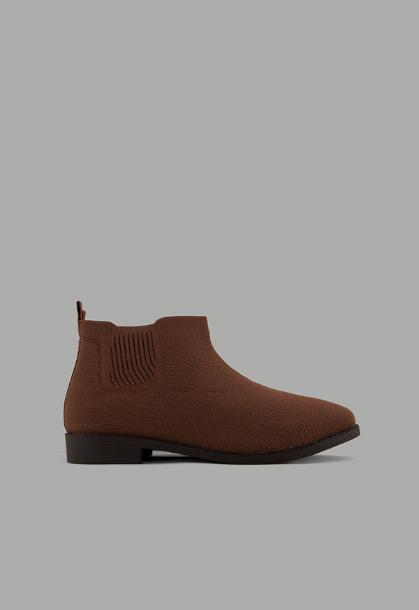 Choice Lace Less Flat Boots Brown