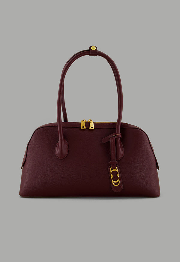 Choice Solid Shoulder Bag Burgundy