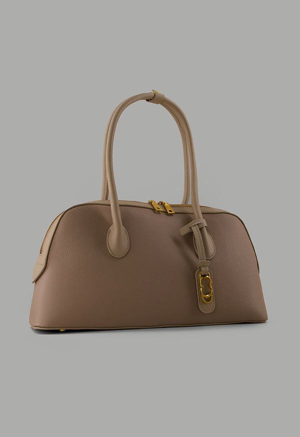 Choice Solid Shoulder Bag Beige