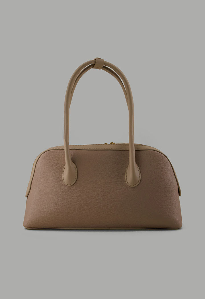 Choice Solid Shoulder Bag Beige
