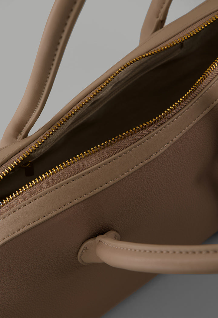 Choice Solid Shoulder Bag Beige