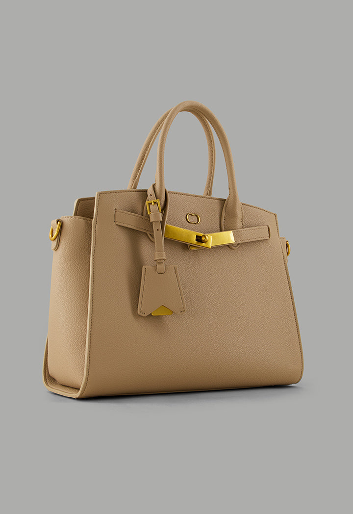 Choice Solid Classic Satchel Beige