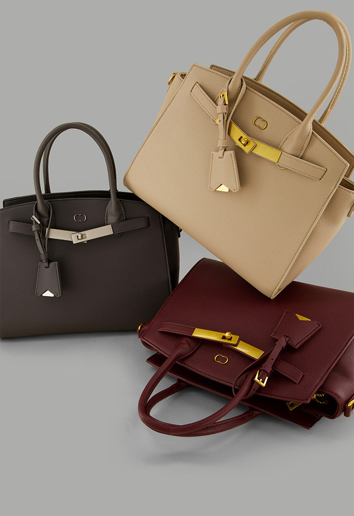 Choice Solid Classic Satchel Beige