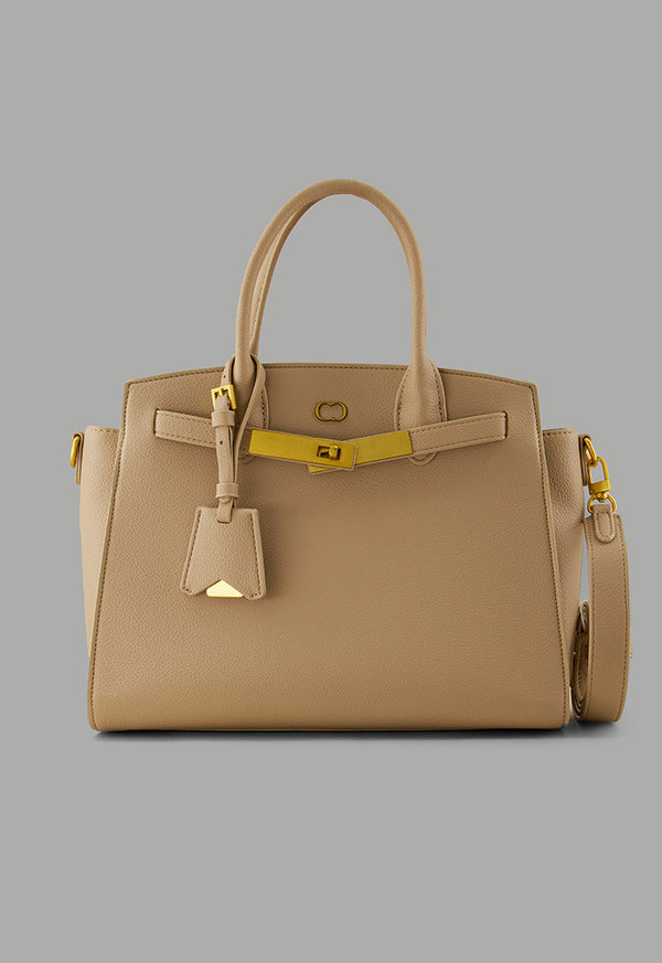 Choice Solid Classic Satchel Beige