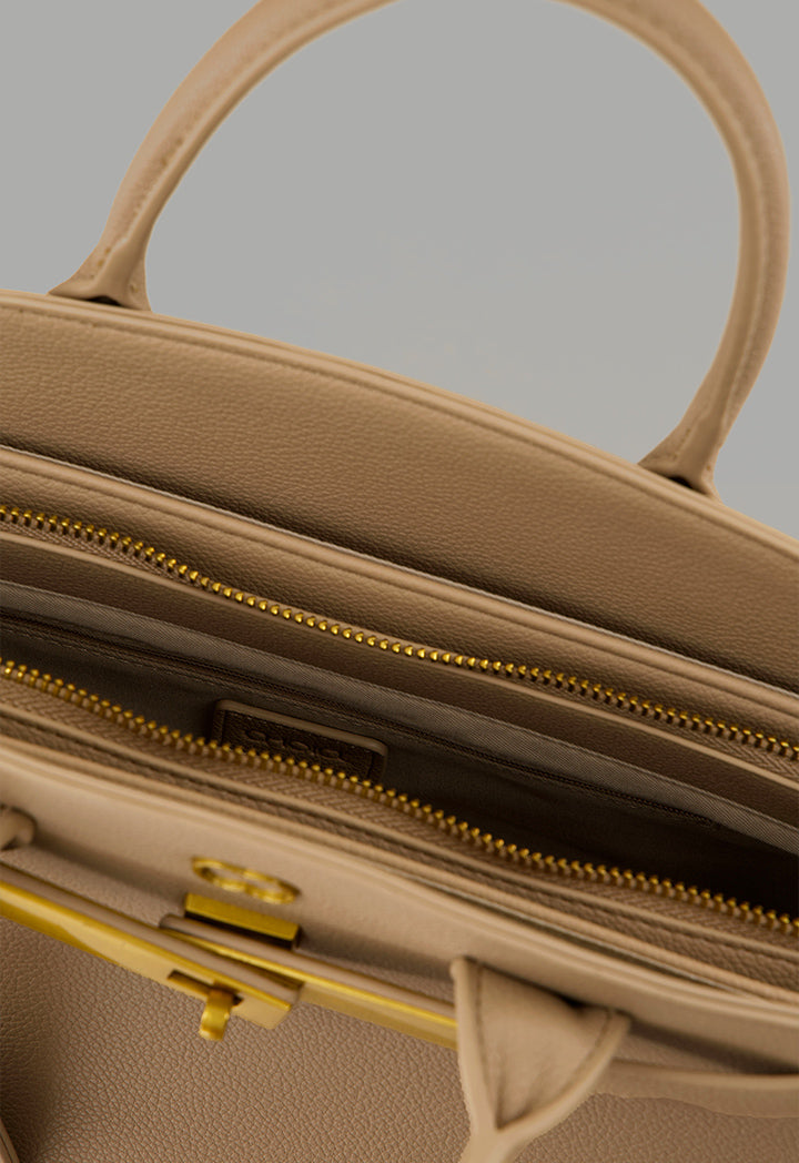 Choice Solid Classic Satchel Beige