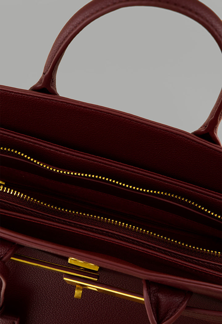 Choice Solid Classic Satchel Burgundy