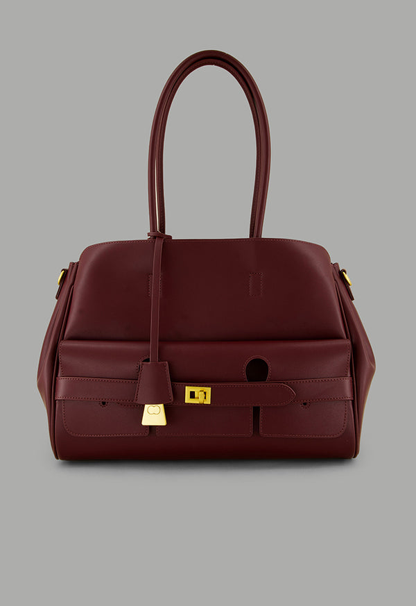 Choice Shoulder Handles Tote Bag Burgundy