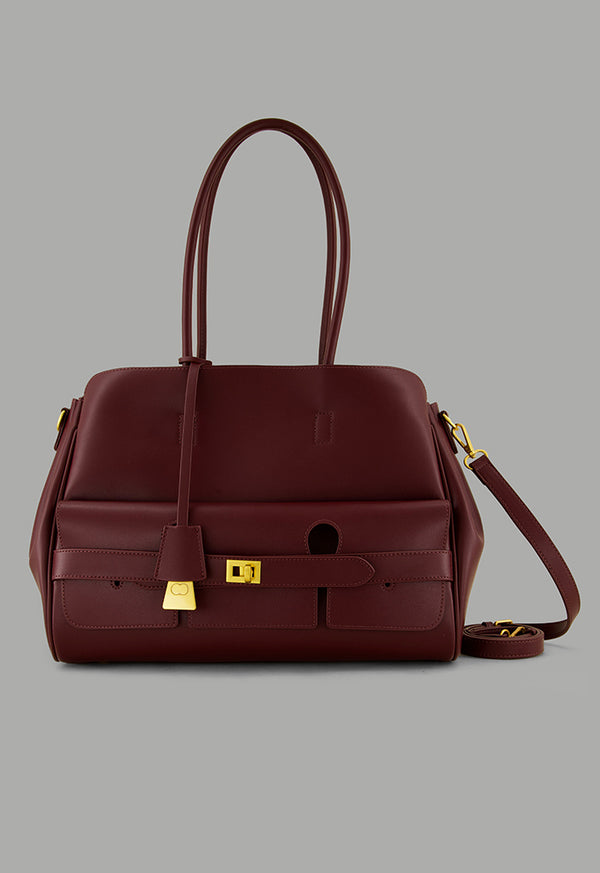 Choice Shoulder Handles Tote Bag Burgundy