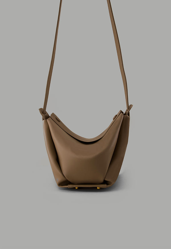 Choice Modern Plain Genuine Leather Handbag Beige