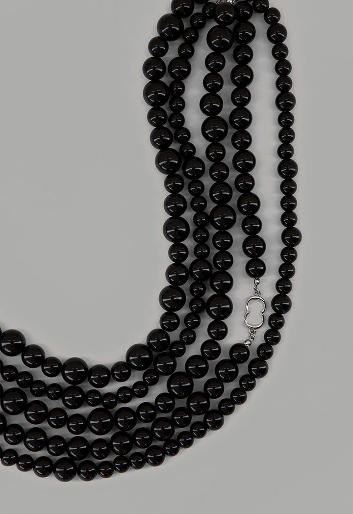 Choice Iconic Faux Pearls Necklace Black