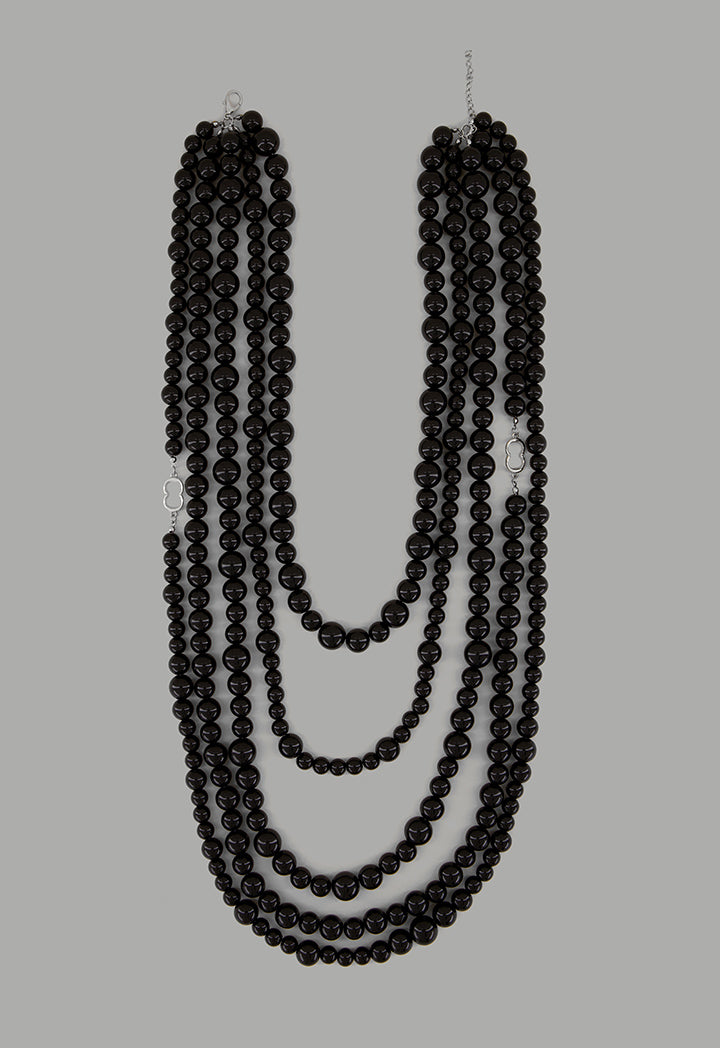 Choice Iconic Faux Pearls Necklace Black