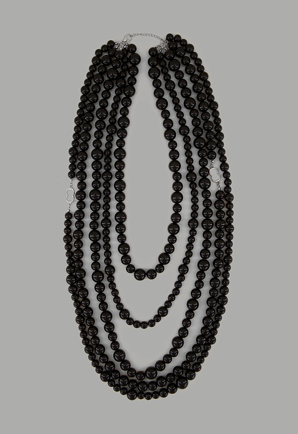 Choice Iconic Faux Pearls Necklace Black