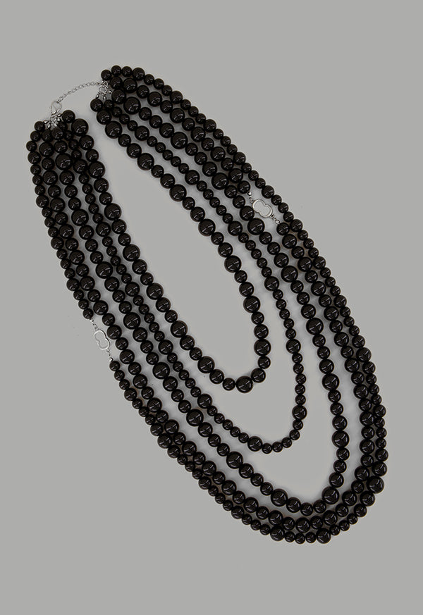 Choice Iconic Faux Pearls Necklace Black